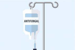 Image of IV of antifungal solution