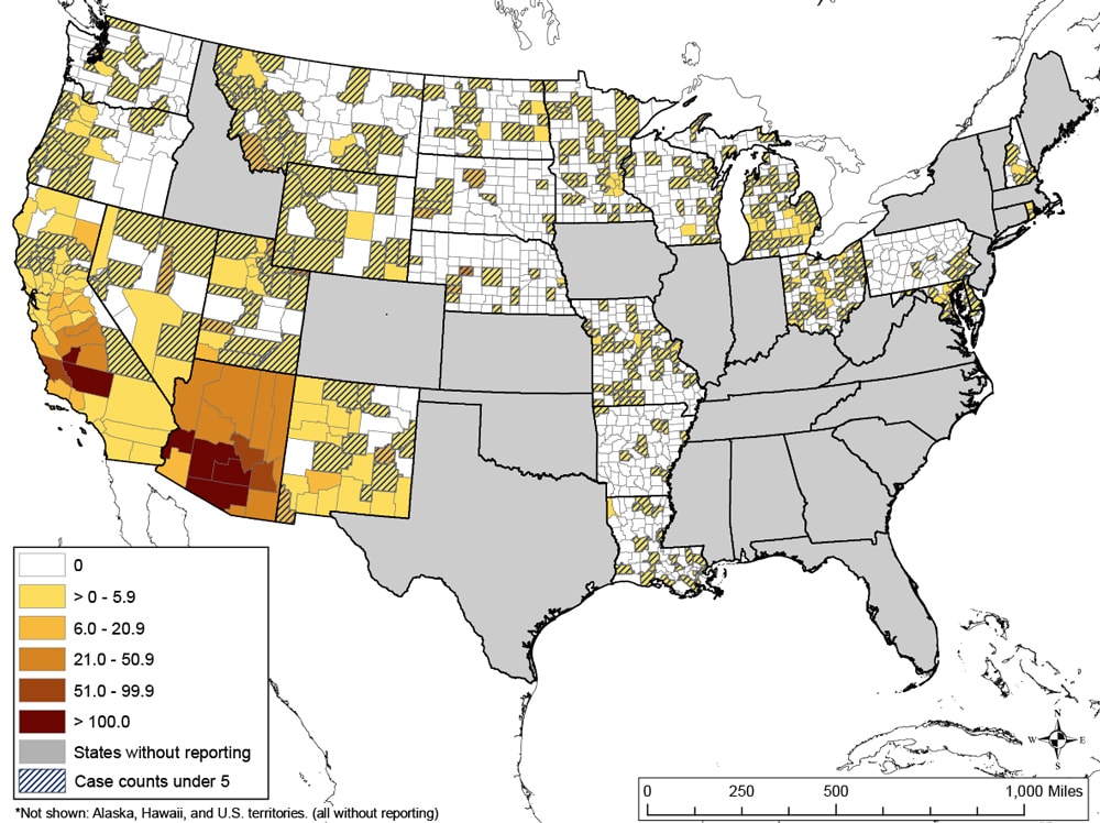 Valley Fever Maps Fungal Diseases Cdc
