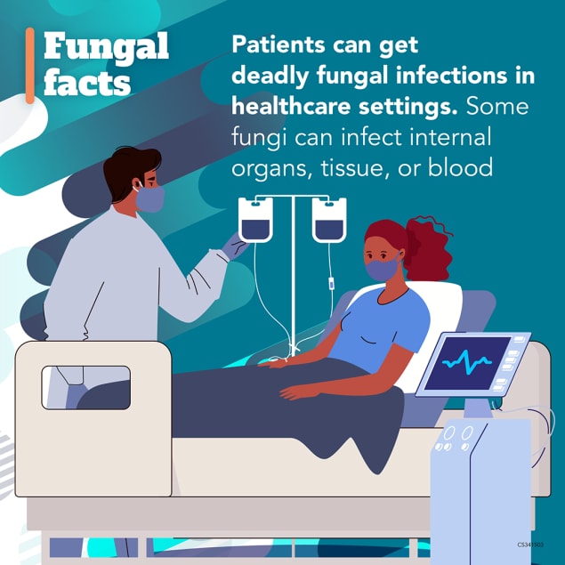 Fungal facts: Patients can get deadly fungal infections in healthcare settings. Some fungi can infect internal organis, tissue, or blood.