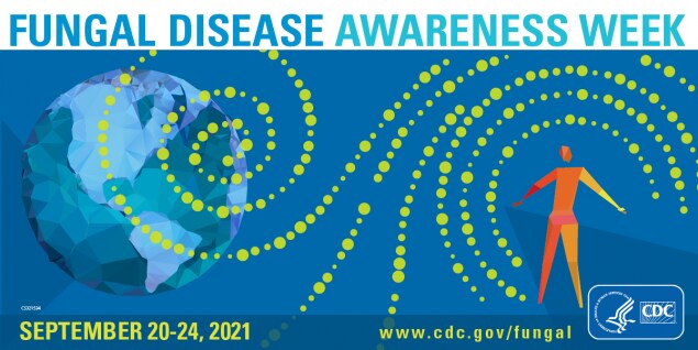 Button for download to twitter for Fungal Disease Awareness Week September 20-24, 2021 includes CDC logo