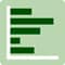 A green icon of a horizontal bar chart.