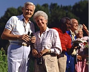 senior citizens in a field