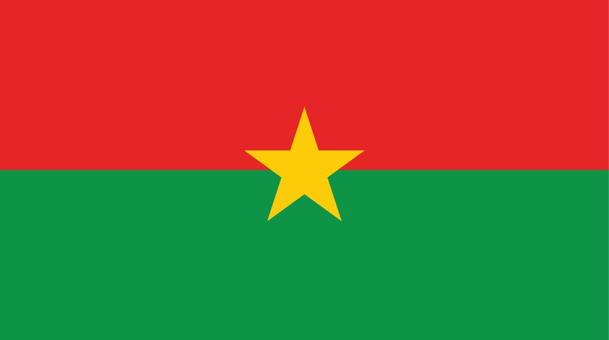 Two horizontal bands of red and green with a gold star in the middle.