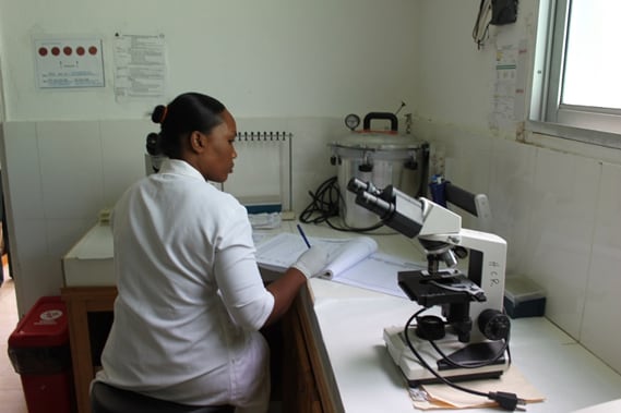 Strengthening laboratory systems and networks is one of the key efforts in achieving epidemic control of HIV/AIDS in Haiti. CDC/PEPFAR partner site -- Hôpital Nicolas Armand. June 2017.