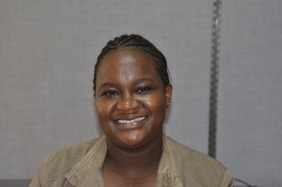 Teresia Kangwele, a program assistant at CDC Kenya and voluntary blood donor