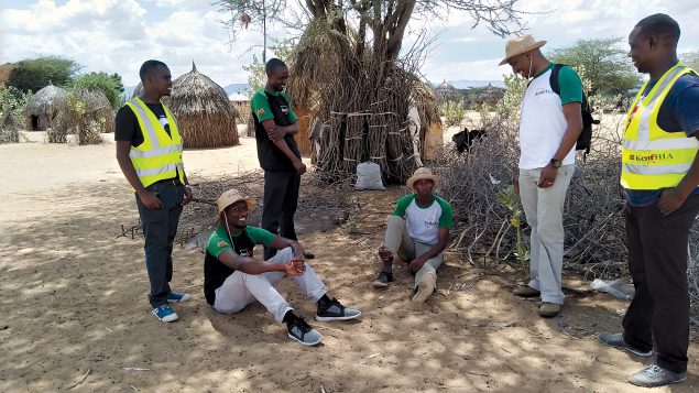 Anthony Waruru (white shirt), CDC Kenya epidemiologist, participates in the study as a field monitor and provides technical assistance and feedback to field staff.