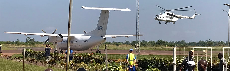Support vehicles assisting with Ebola outbreak response in Northwest DRC.