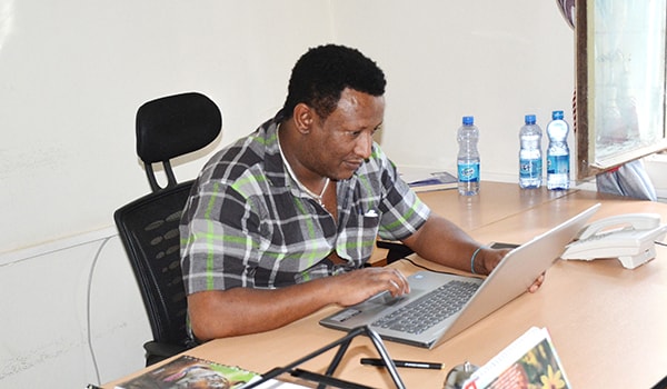 Ashenafi Ayalew at work.