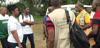 FETP-Frontline participants responding to measles outbreak investigation, Lofa County, Liberia 2016.