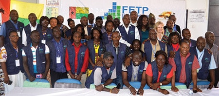Teachers, trainees, and graduates of the Cohort 3 of the FETP Guinea-Bissau at the closing ceremony. (Photo: Aissa Vaz)