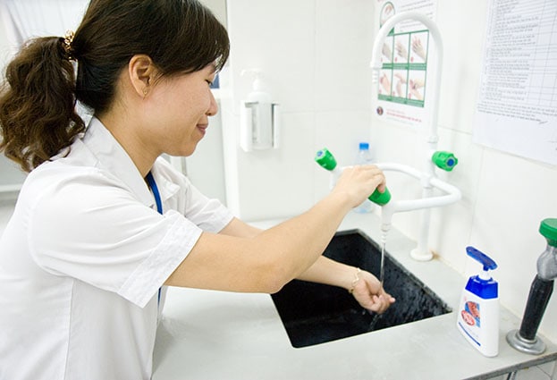 Maintaining hand hygiene is one aspect of (IPC) practices, which are critical to stopping the spread of resistant germs in healthcare settings. Photo Courtesy: David Snyder, CDC Foundation