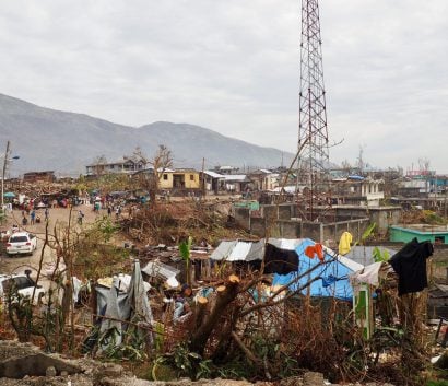 Damage from hurricane Matthew in Haiti