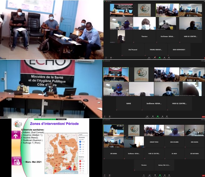 Côte d’Ivoire’s Institut National de Santé Publique hosts a virtual workshop to launch the COVID-19 RRT online training.