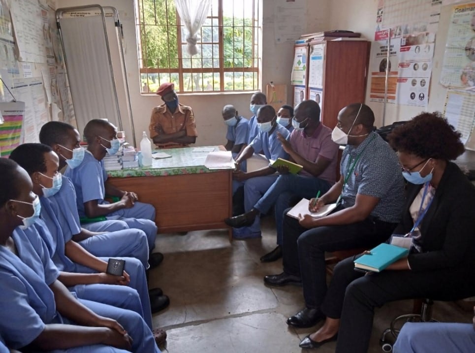 Uganda Public Health Fellowship Program fellows conduct hypothesis-generating interviews with healthcare workers