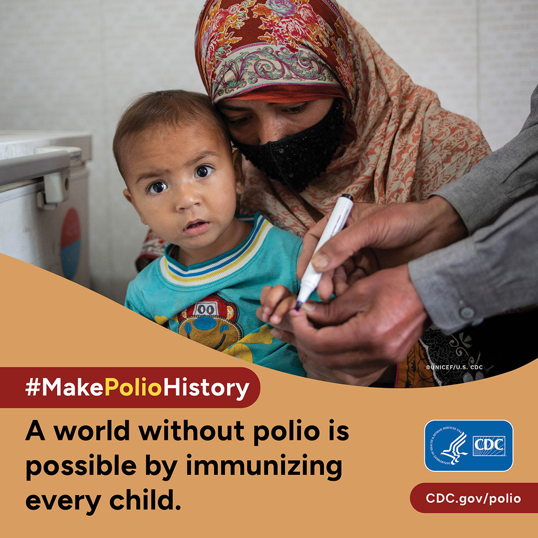 #MakePolioHistory. A world without polio is possible by immunizing every child. cdc.gov/polio