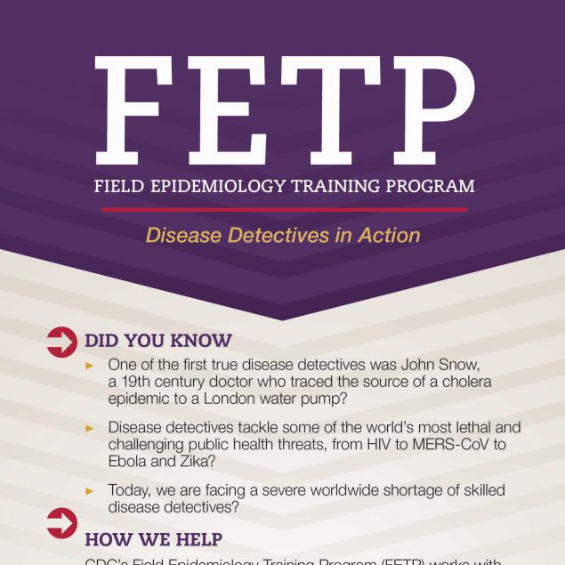 Infographic: FETP - Field Epidemiology Training Program - Disease Detectives in Action