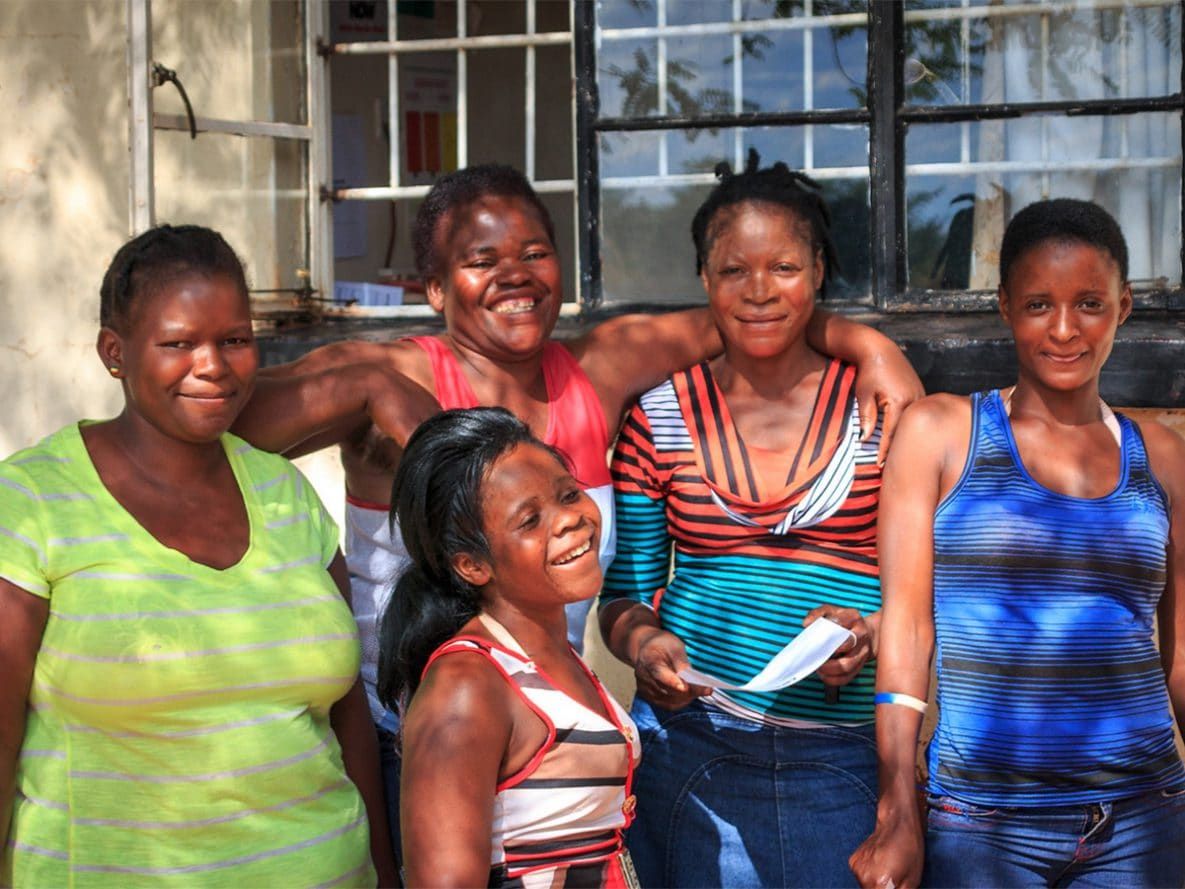 A group of women waiting to receive health services at the Chakari Health Clinic in the province of Mashonaland West, Zimbabwe.