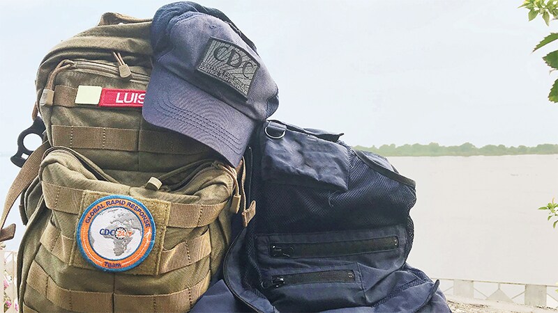 CDC deployed staff gear on the Congo River in the Democratic Republic of the Congo, 2018