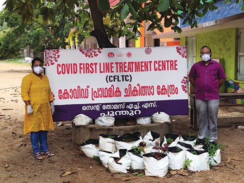 CDC supported EIS officers at COVID-19 first-line treatment centre at Poonthura, Kerala, 2020.