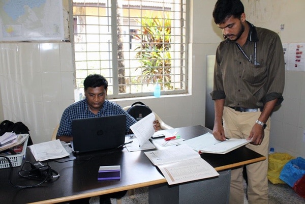 The AFI team at Thirthahalli hospital enrolls patients for the AFI project