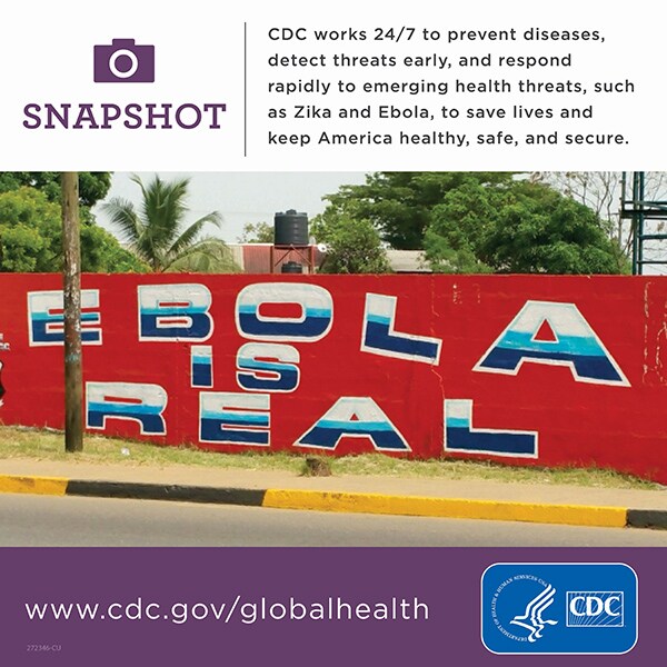 CDC works 24/7 to prevent diseases, detect threats early, and respond rapidly to emerging health threats, such as Zika and Ebola, to save lives and keep America healthy, safe, and secure.. www.cdc.gov/globalhealth