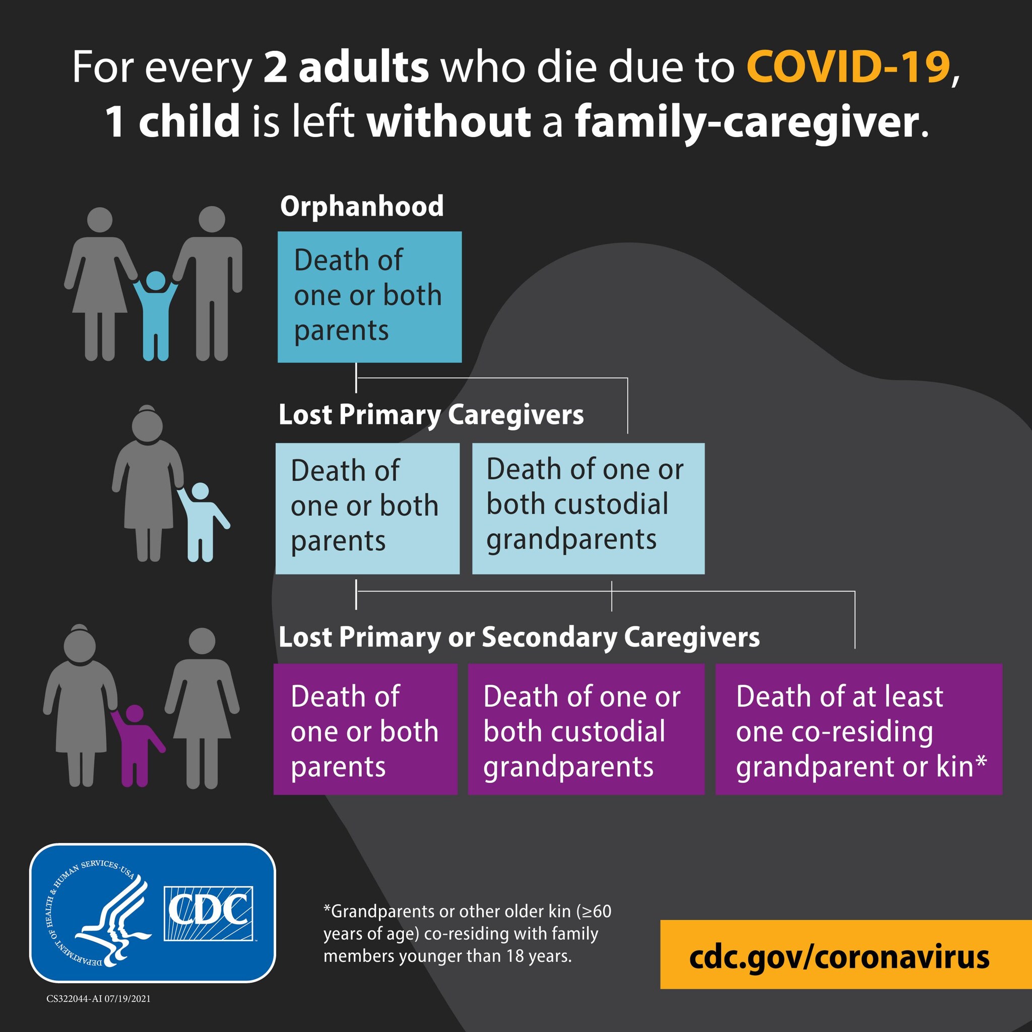 Regional minimum estimates of numbers of children who lost a family-caregiver* due to COVID-19.