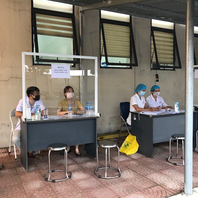 Tuberculosis case finding using the Double X strategy, at the Dong Anh outpatient clinic, Vietnam. August 2020.