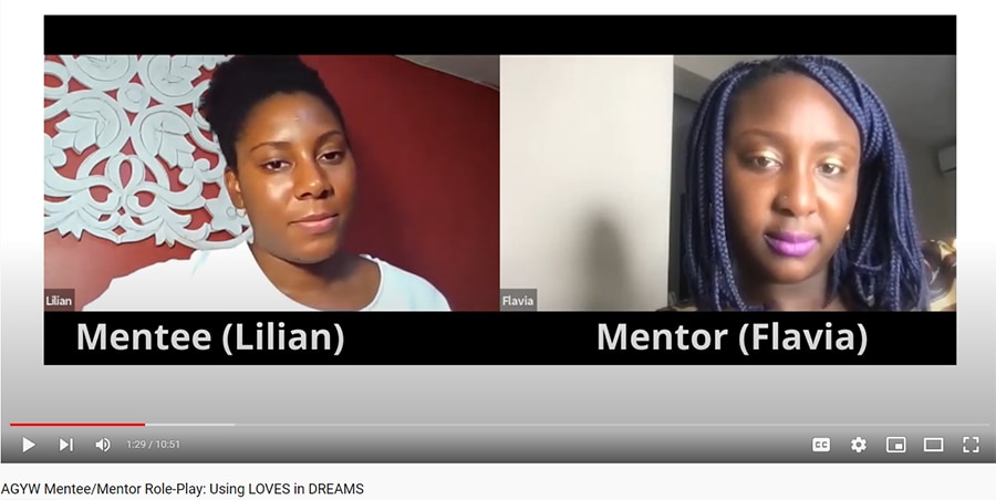 LOVES Virtual Training Program Mentor-Mentee Roleplay Video.