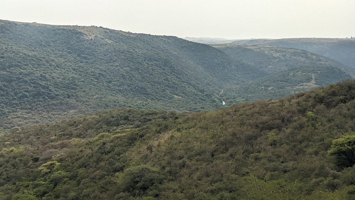 Mountainous landscape Eastern South Africa, one of the places that was hardest hit by the COVID-19 pandemic in the country.