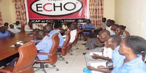 Dr. Kachi, ICAP technical lead for Project ECHO, led an ECHO session with Juba Teaching Hospital participants.