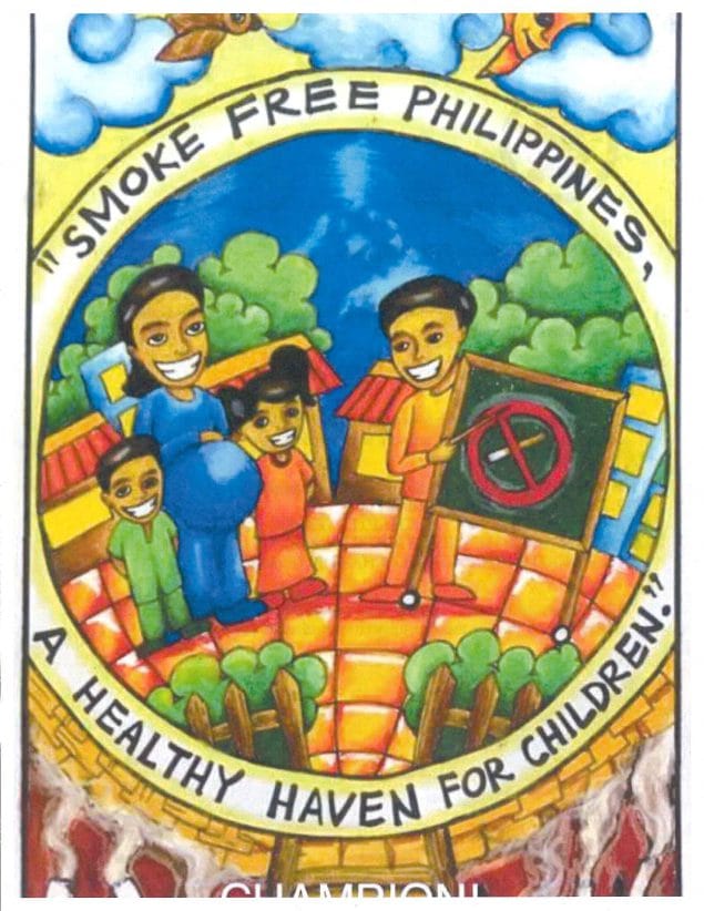 The winning artwork from the Pinoy Kids for a Smoke Free Philippines champion contest.