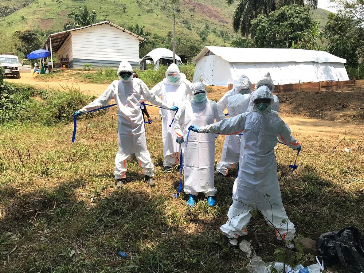 Local health care workers are trained in proper equipping and removal procedures, known as donning and doffing, of personal protective equipment (PPE). 