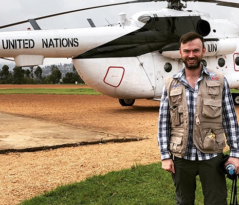 CDC’s John Saindon returns to Goma after a trip via UN helicopter to Butembo, in the eastern Democratic Republic of Congo.