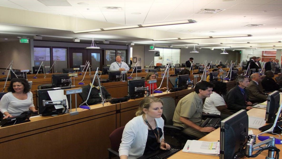 CDC staff work in the Emergency Operations Center 24 hours a day, every day, to monitor and respond to public health crises.