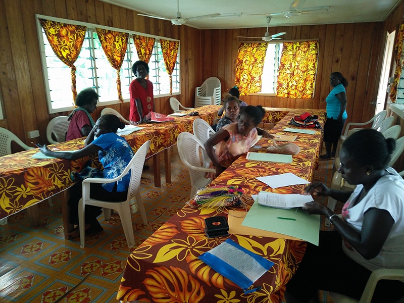 Immunization staff from different provinces in Solomon Islands reviewing their hepatitis B birth dose coverage data after implementation of OCC strategy
