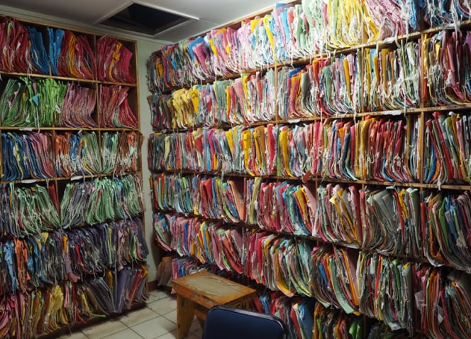 room full of documents