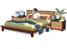 illustration of sick room