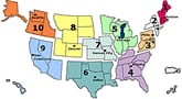Map of U.S. Influenza-like Illness (ILI) Reported by Regions.