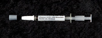 Picture of sprayer of Live Intranasal Influenza A (H1N1) 2009 Monovalent Vaccine