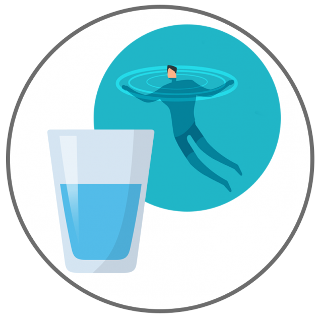 Swallowing contaminated water icon