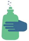 Squeeze bottles are recommended; spray bottles are not recommended.