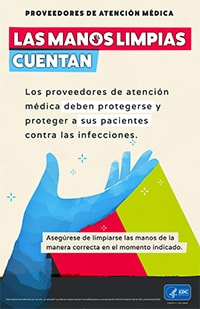 Clean Hands Count Spanish Poster