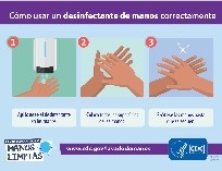 Cómo usar desinfectante de manos correctamente - Spanish poster thumbnail
