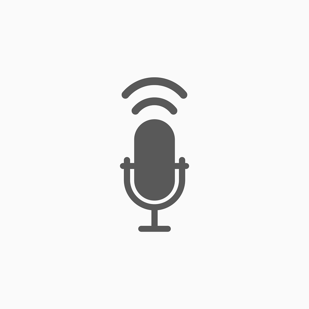 Illustration us a microphone representing the Podcasts button