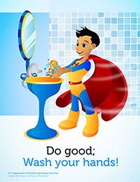 superhero poster featuring a boy with latino features