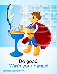superhero poster featuring a boy with caucasian features