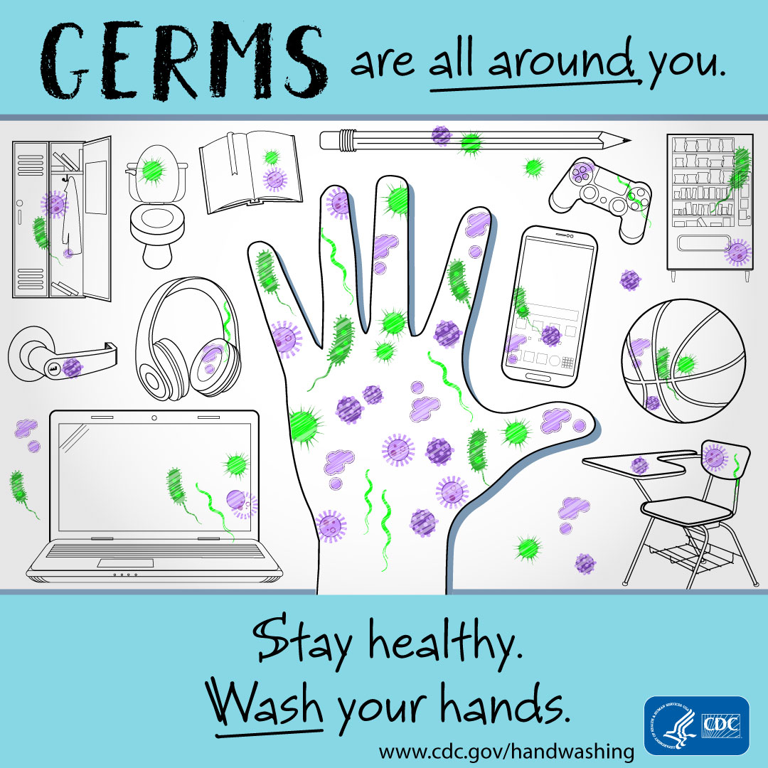 Germs are all around you. Stay healthy. Wash your hands. - Instagram