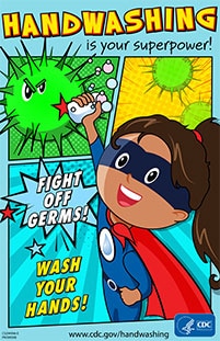 Super girl Handwashing is your superpower