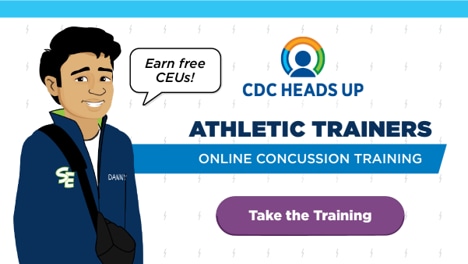 Online concussion training for athletic trainers. Take the training.