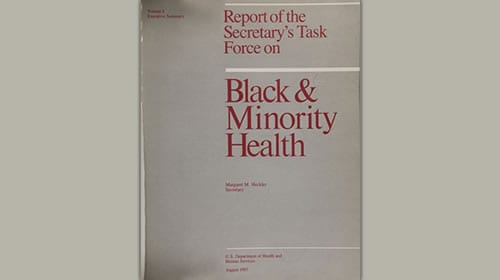 Cover image of Report of the Secretary's Task Force on Black and Minority Health